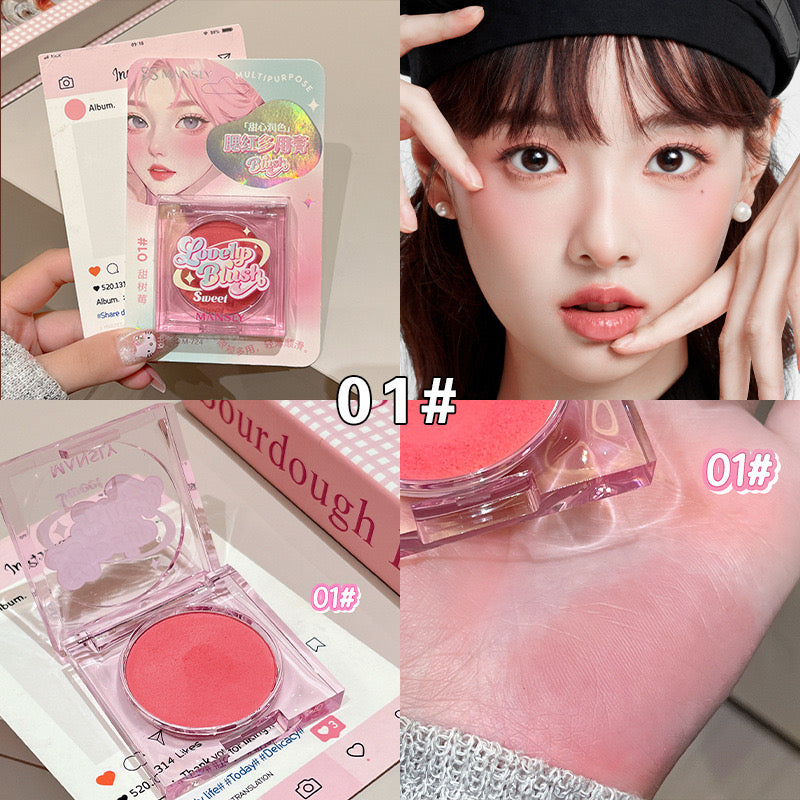Monochrome Pink Blush Cream Palette Natural Matte Waterproof Long Lasting Cheek & Eye Makeup