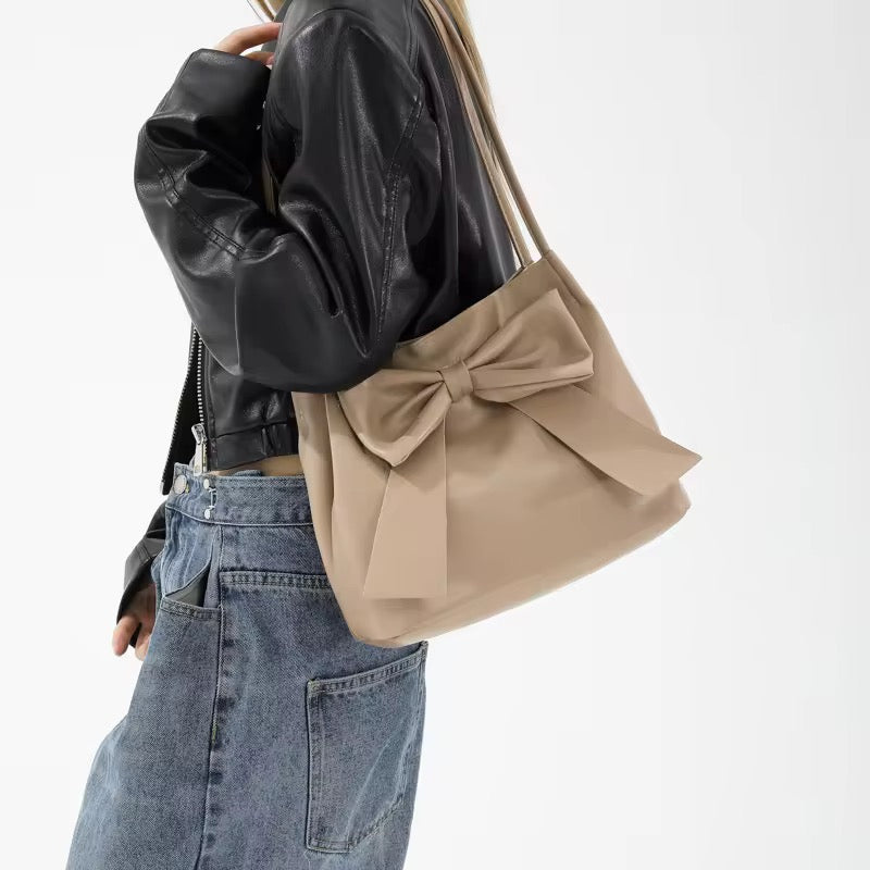 Women’s Large Tote Handbag Elegant Bow Shoulder Bag for Daily & Casual Use