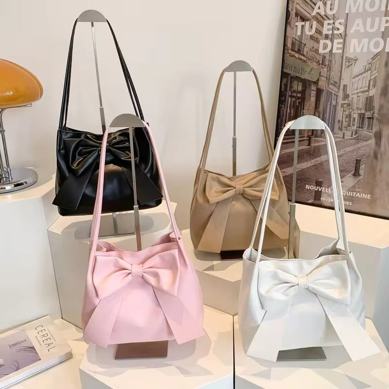 Women’s Large Tote Handbag Elegant Bow Shoulder Bag for Daily & Casual Use