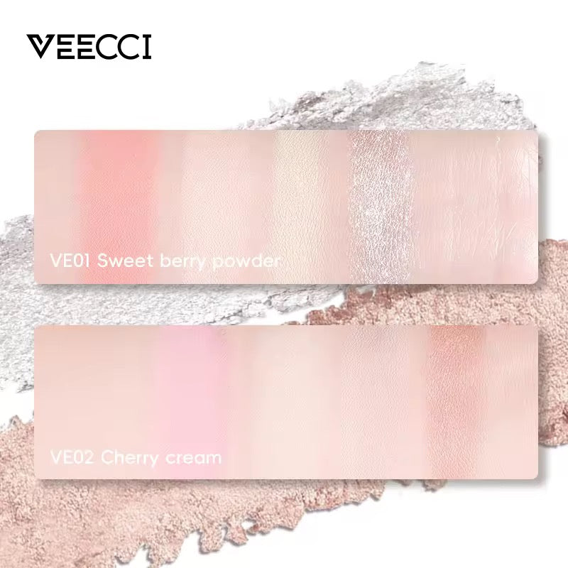 High Pigment Shimmer Pressed Powder Palette Face Highlighter & Contour Kit Comprehensive Glow & Sculpt Makeup