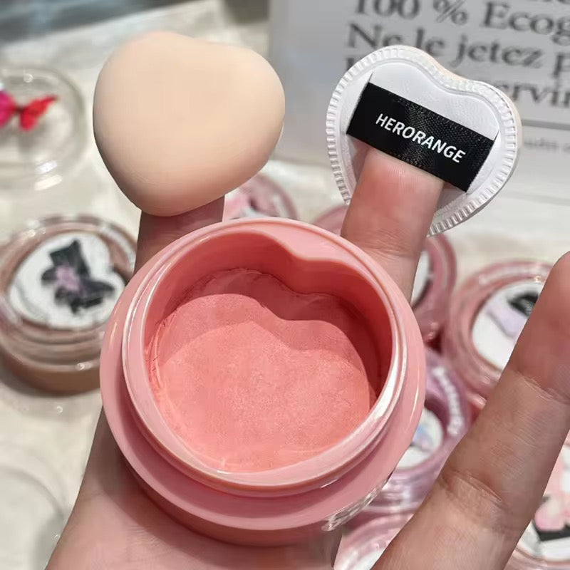 Butterfly Charm Air Sense Blush Cream Natural Brightening Matte Blusher Lightweight Cream to Powder Formula