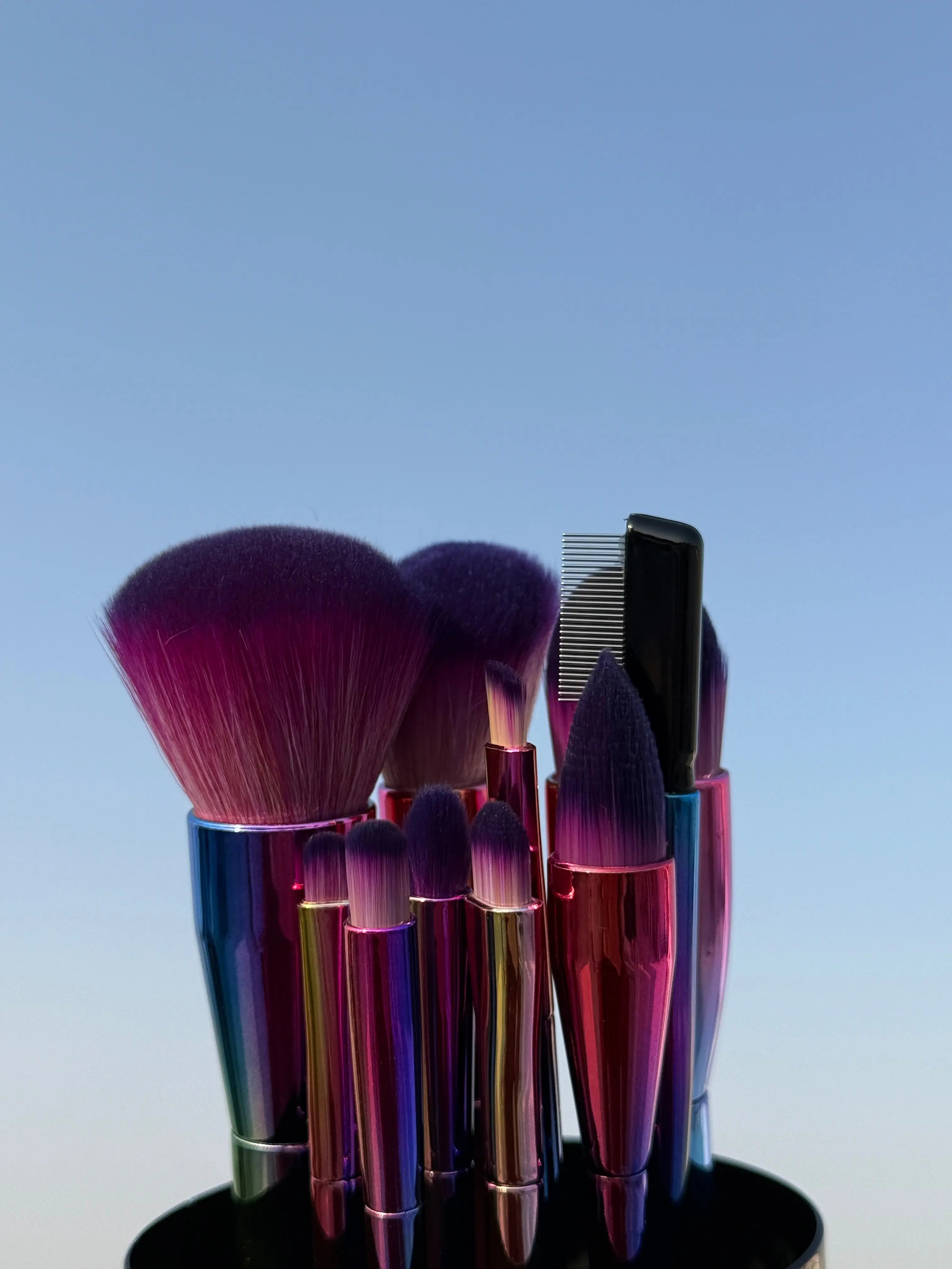 Rainbow Makeup Brush Set 10-Piece Professional Soft Bristle Kit Sparkels  Sparkels