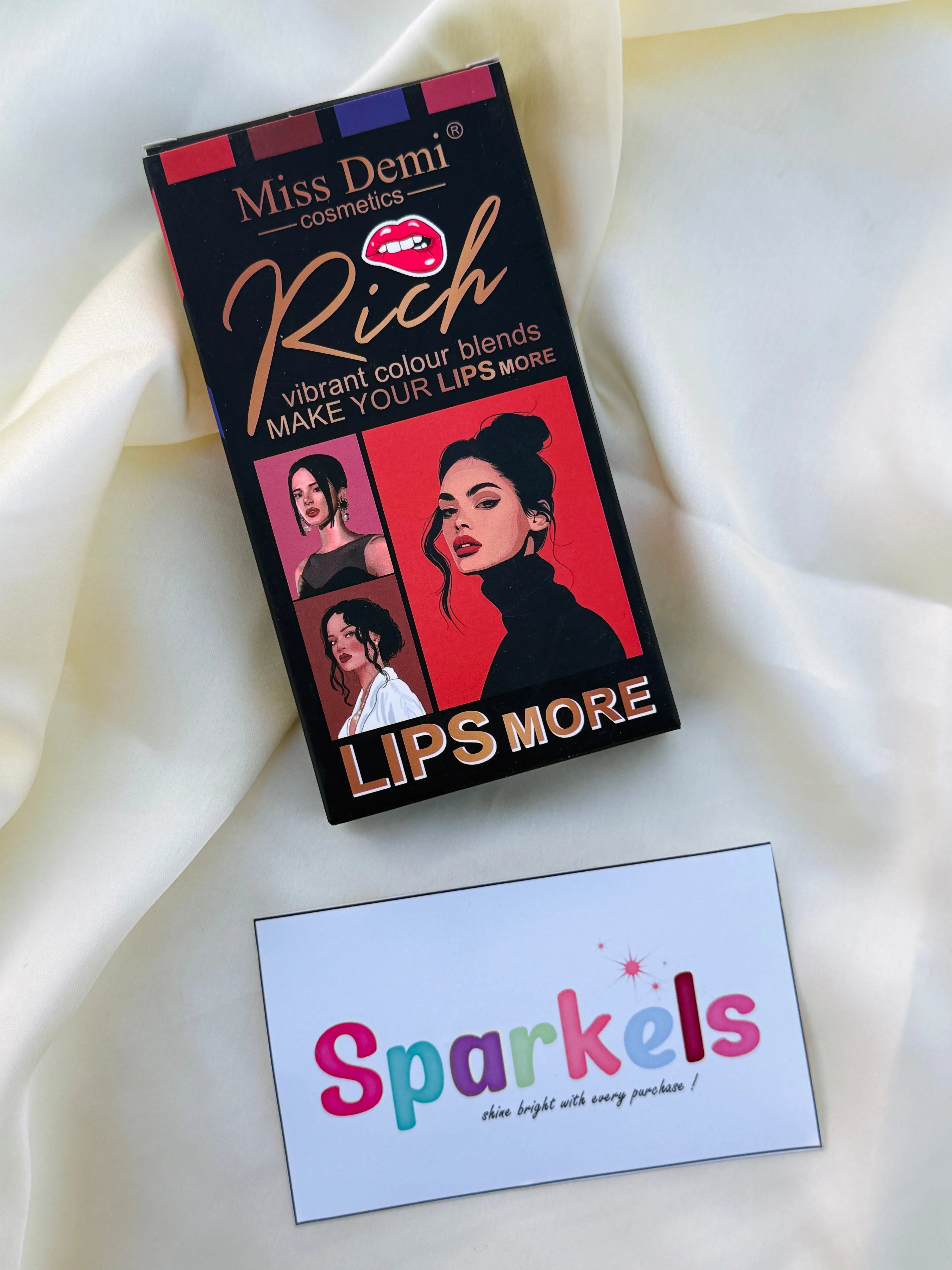 Miss Demi “Rich” Lipstick Pencil Set – Vibrant Matte Shades (Set of 12) Sparkels  Sparkels