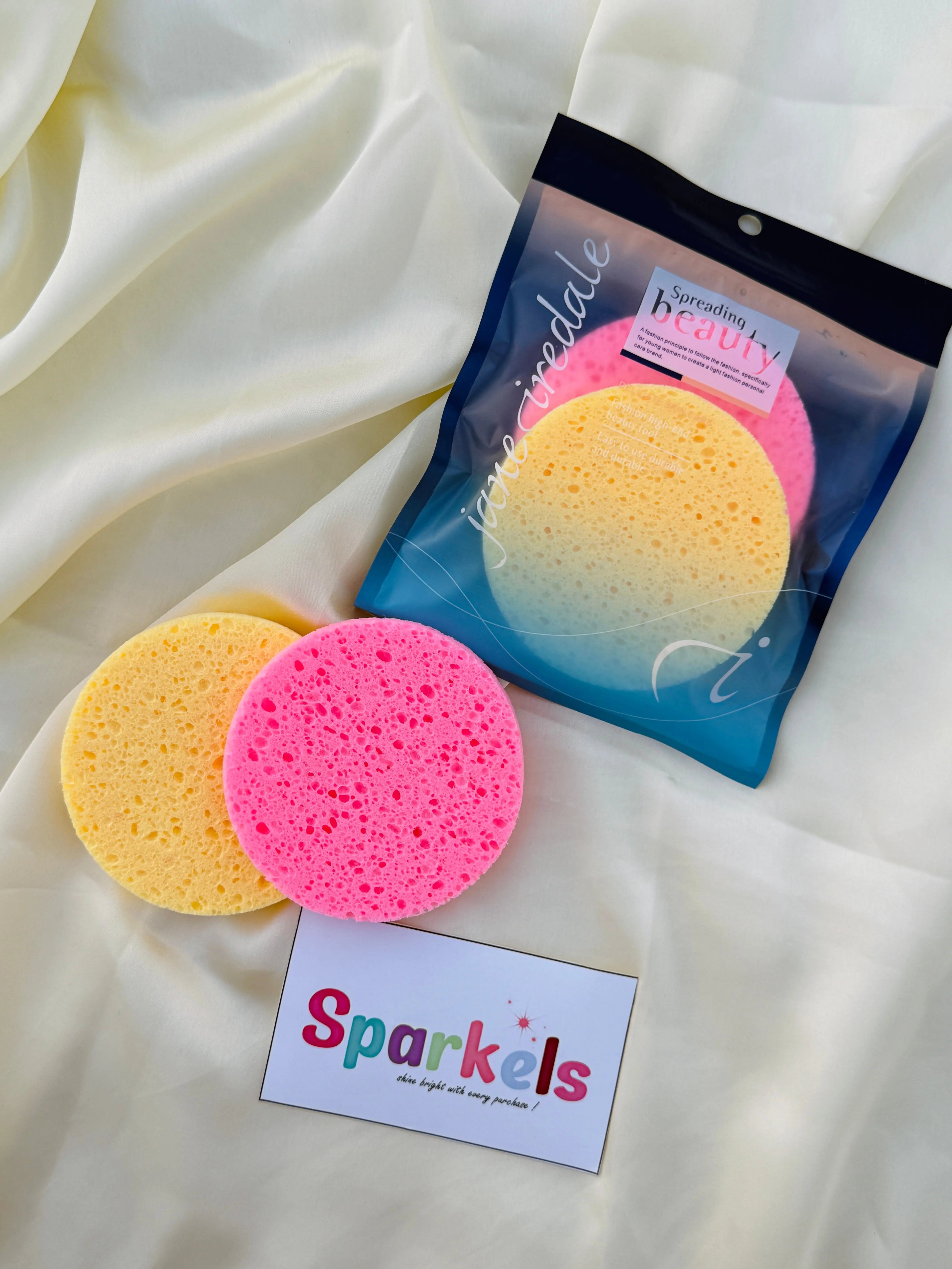 Jane Iredale “Spreading Beauty” Facial Sponge Set Dual-Color Cleansing Pads Sparkels  Sparkels