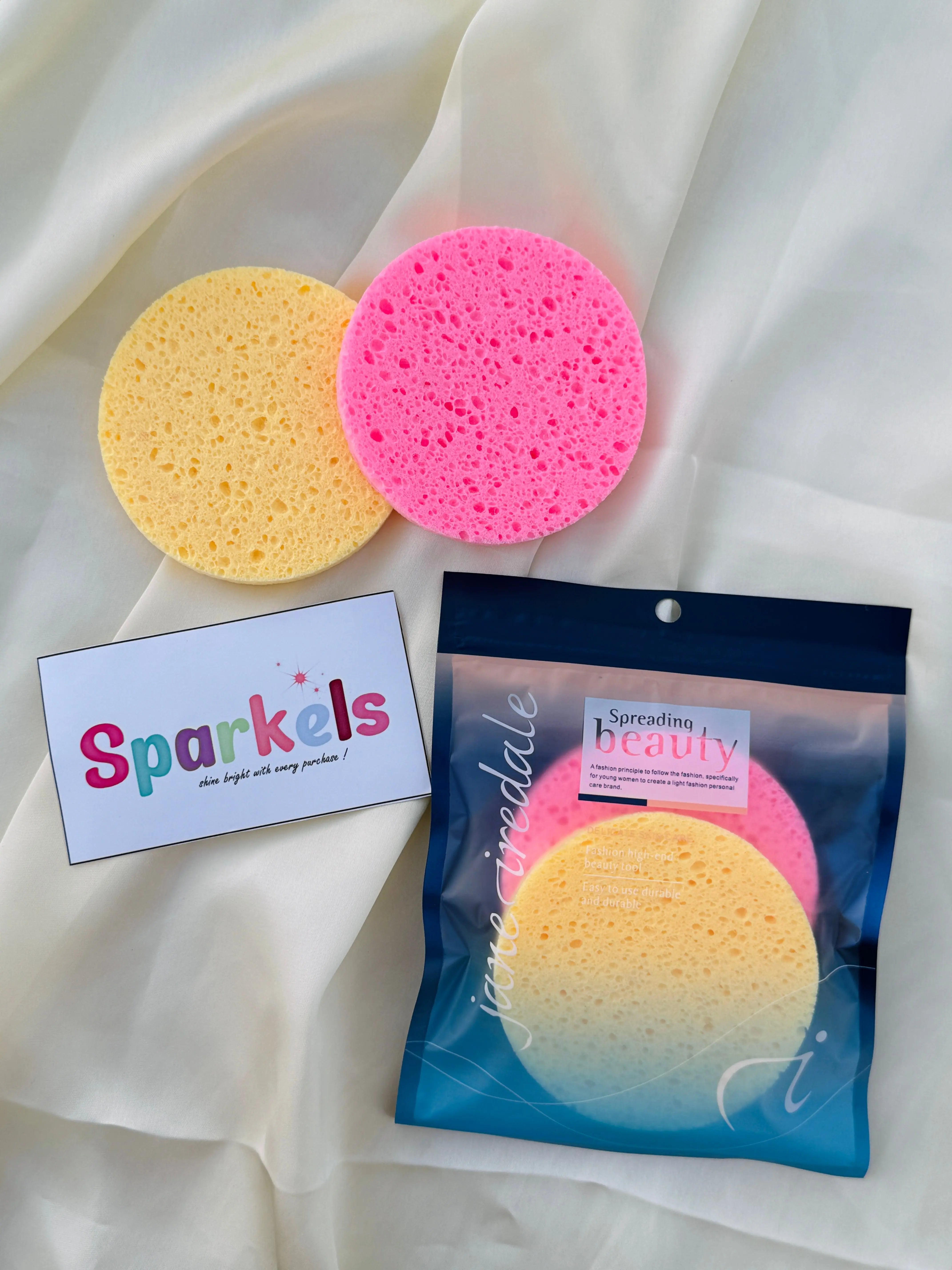 Jane Iredale “Spreading Beauty” Facial Sponge Set Dual-Color Cleansing Pads Sparkels  Sparkels