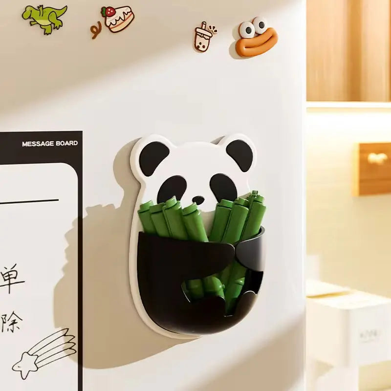 Cute Panda Wall-Mounted Storage Organizer Self-Adhesive Multi-Purpose Hanging Storage Pocket