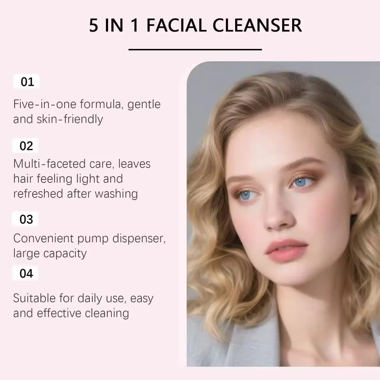 Hoygi 5-in-1 Hydrating Facial Cleanser Hyaluronic Acid, Niacinamide, Vitamin C, Vitamin E & Collagen Face Wash (100ml)