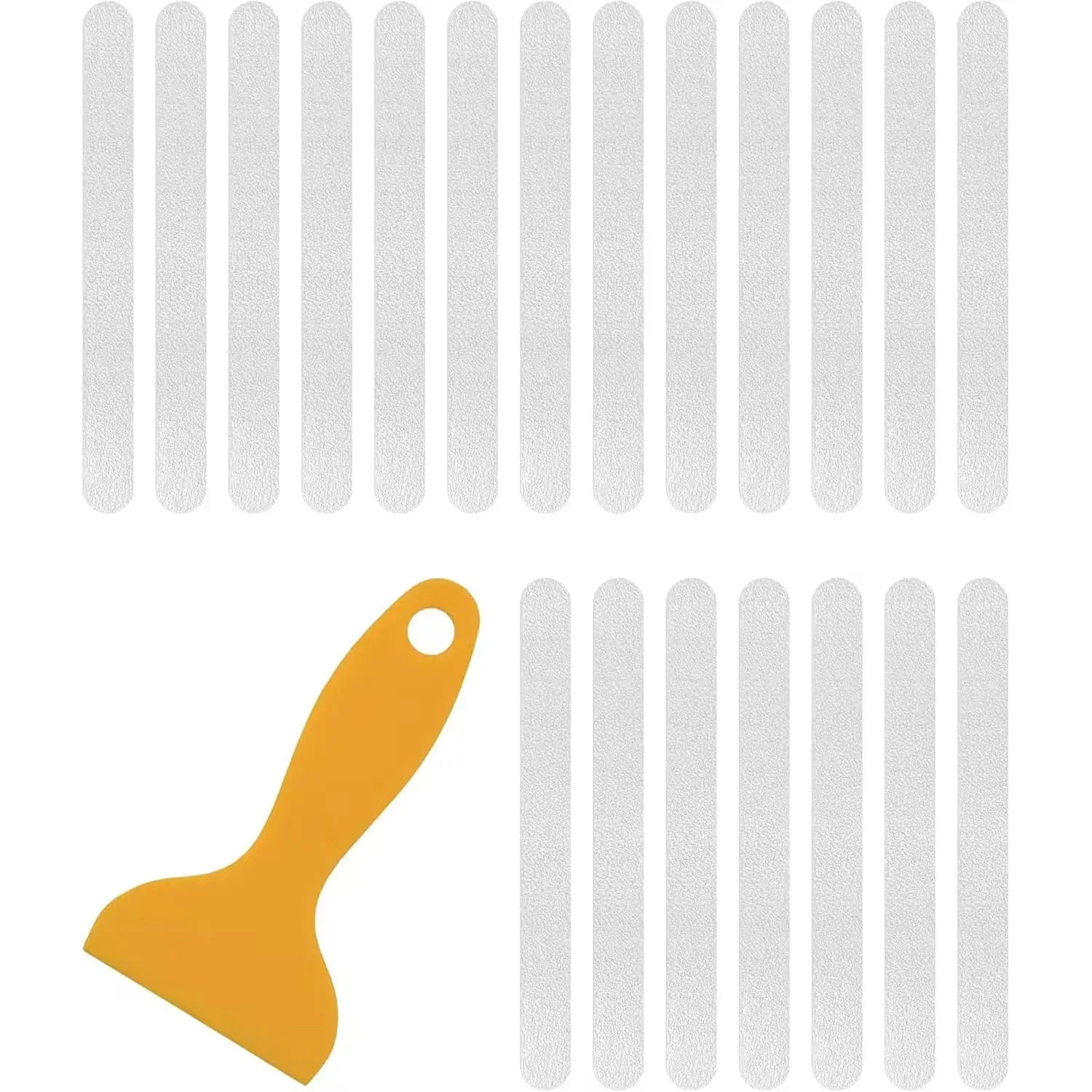 Anti-Slip Bathtub Safety Strips with Scraper Waterproof Non-Skid Grip Tape Set for Bathroom, Stairs & Pools