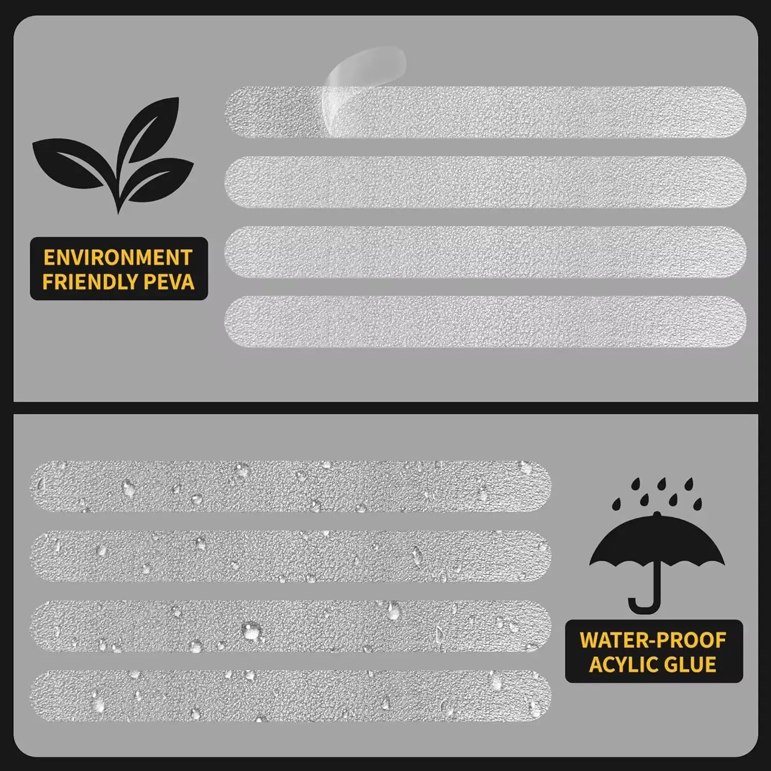 Anti-Slip Bathtub Safety Strips with Scraper Waterproof Non-Skid Grip Tape Set for Bathroom, Stairs & Pools