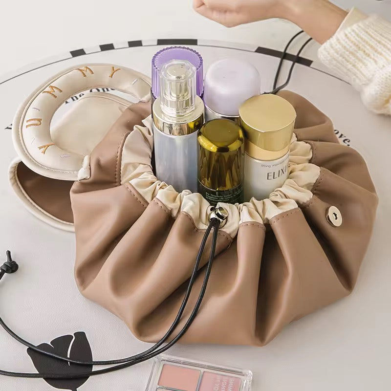Large Capacity Makeup Bag Waterproof Luxury PU Leather Travel Cosmetic Organizer