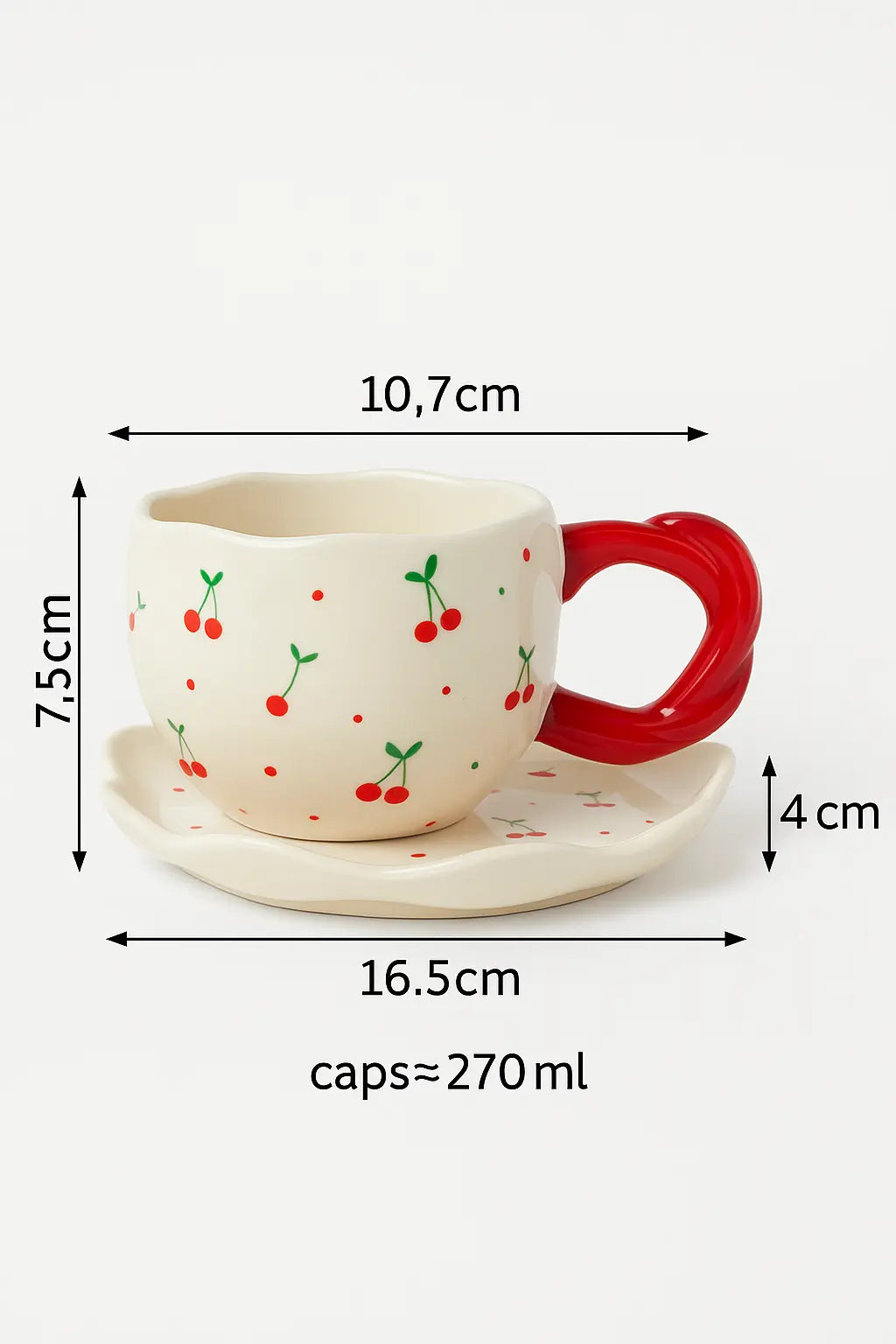 Patterned Ceramic Cup & Scalloped Saucer Set Sparkels 3099.00 Sparkels