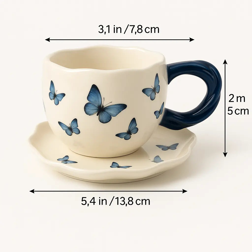 Patterned Ceramic Cup & Scalloped Saucer Set Sparkels 3099.00 Sparkels