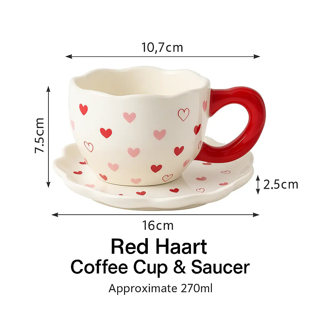 Patterned Ceramic Cup & Scalloped Saucer Set Sparkels 3099.00 Sparkels