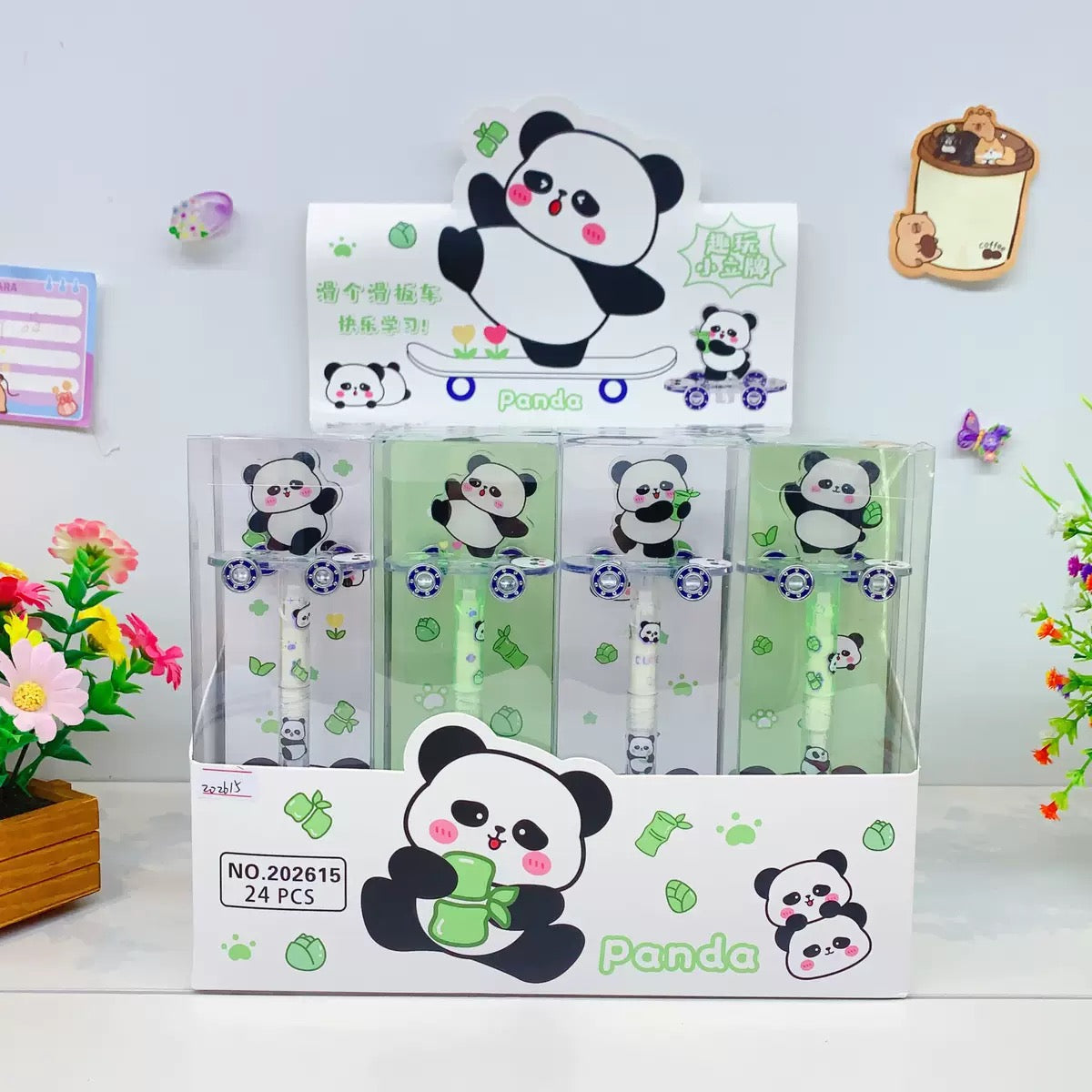 Cute Panda Spinner Gel Pen Kawaii Fidget 0.5mm Black Ink Pen