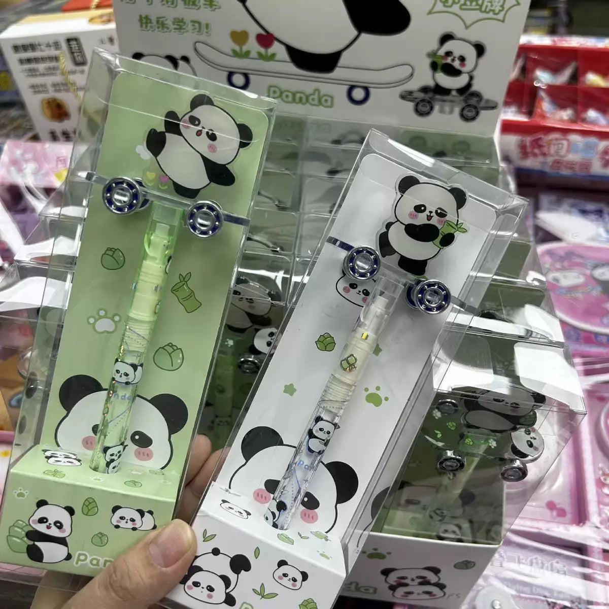 Cute Panda Spinner Gel Pen 0.5mm Black Ink Kawaii Fidget Writing Pen