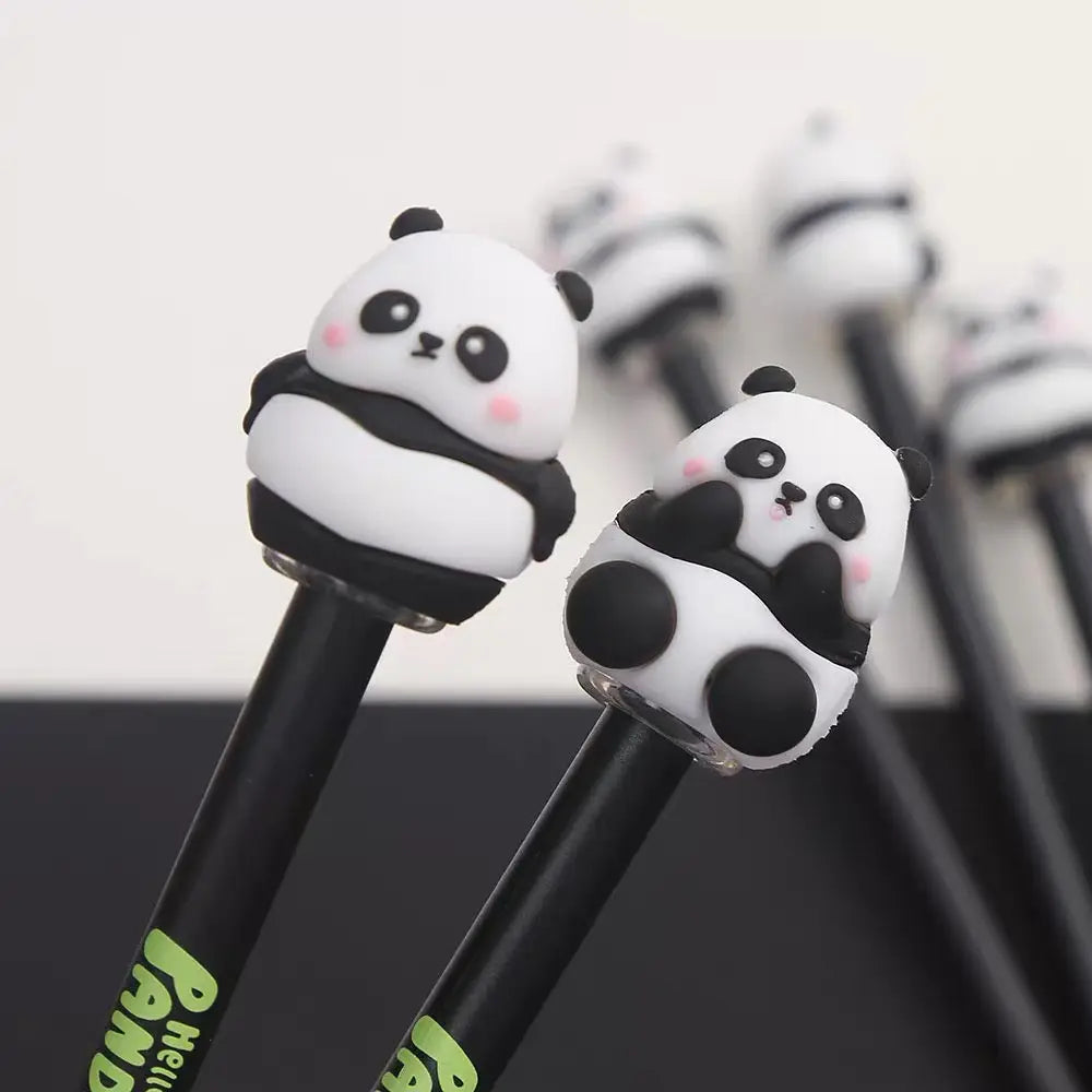 Cute Panda 3D Gel Ink Pen Kawaii 0.5mm Black Ink Pen for School & Office