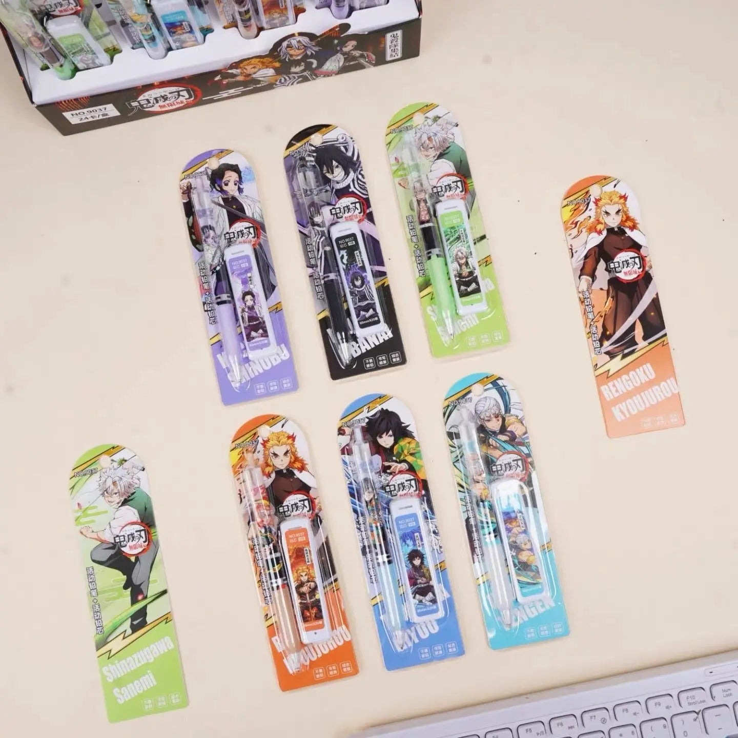 Demon Slayer Inspired 0.5mm Mechanical Pencil Set with Eraser & Lead Refills Anime School Stationery