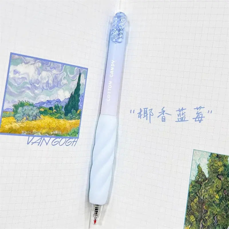 Cotton Candy Gel Pen Set Twisted Pastel Aesthetic 0.5mm Black Ink Pens for School & Journaling Sparkels  Sparkels