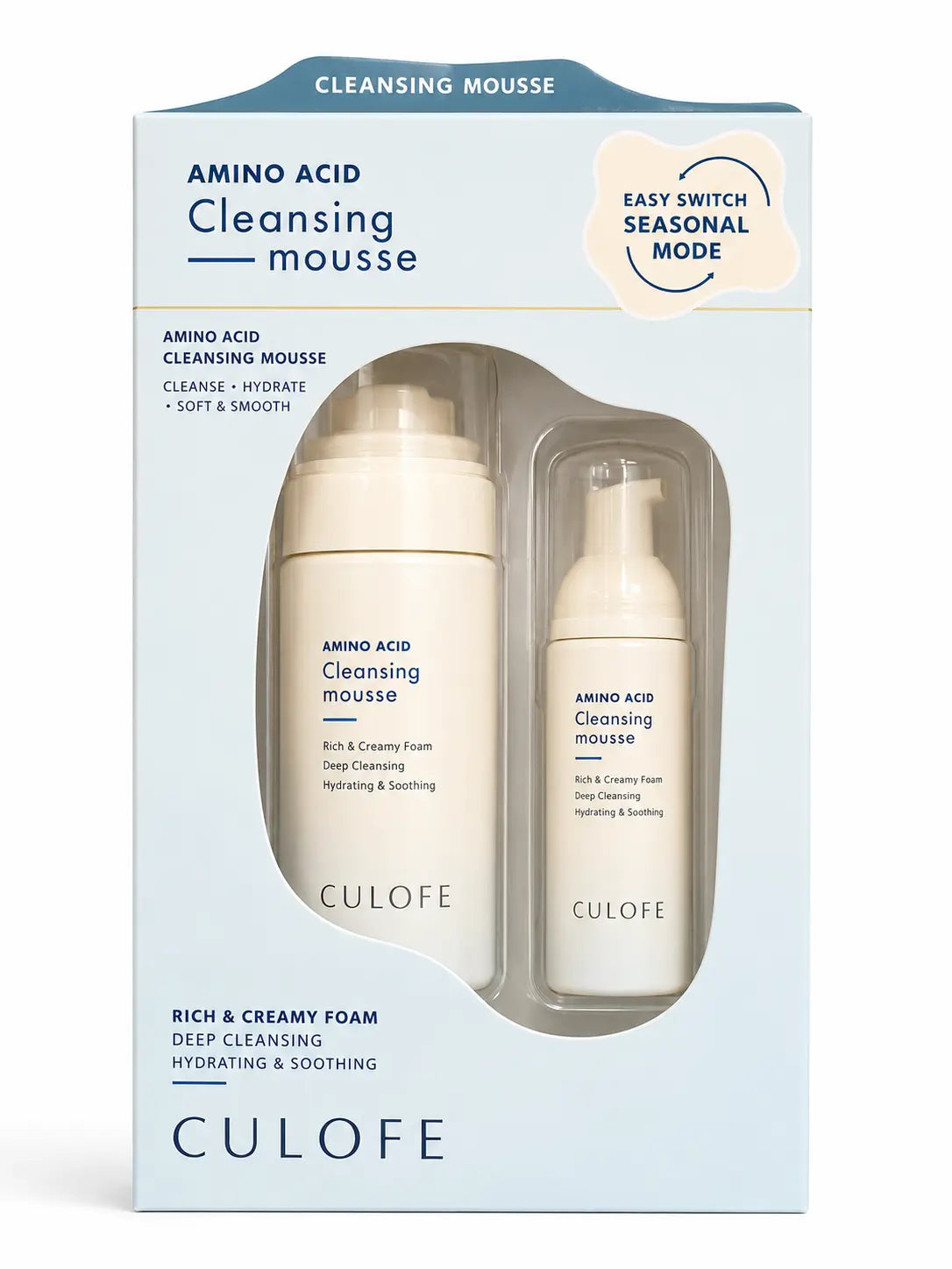 Cleansing Mousse Set Deep Cleansing Hydrating Facial Foam Cleanser (148g + 60g)