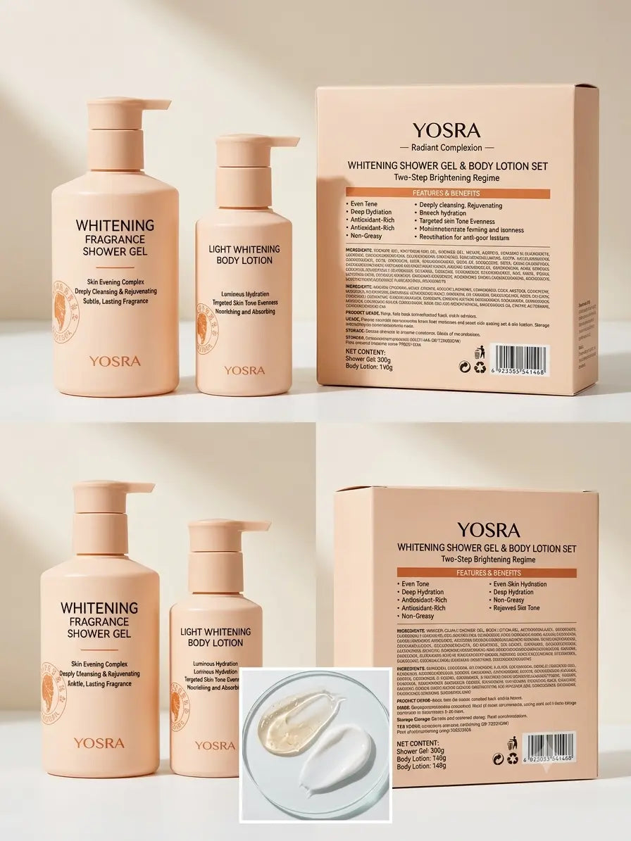 Whitening Shower Gel & Body Lotion Set Brightening & Moisturizing Body Care Duo