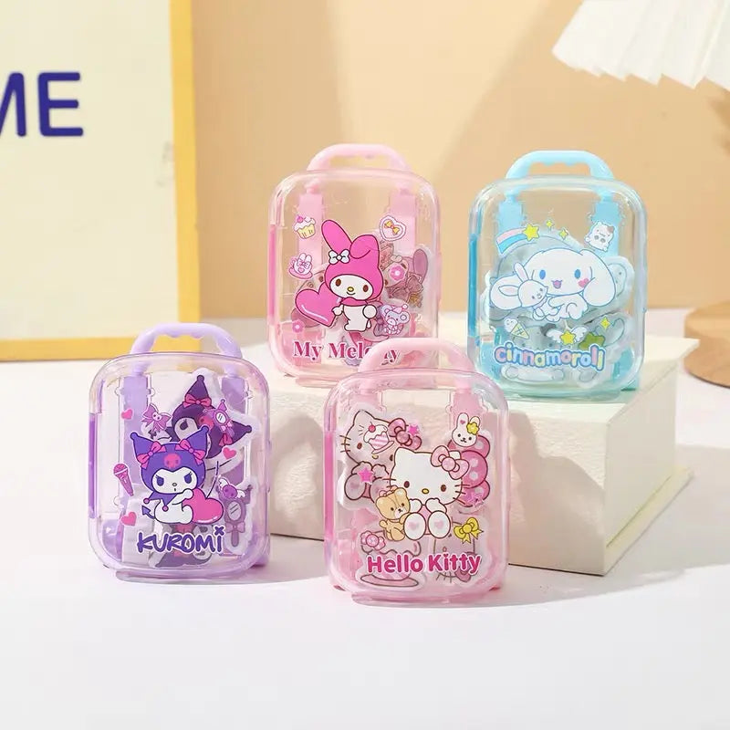 Cute Mini Character Suitcase Eraser Set Kawaii Cartoon Puzzle Erasers for Kids