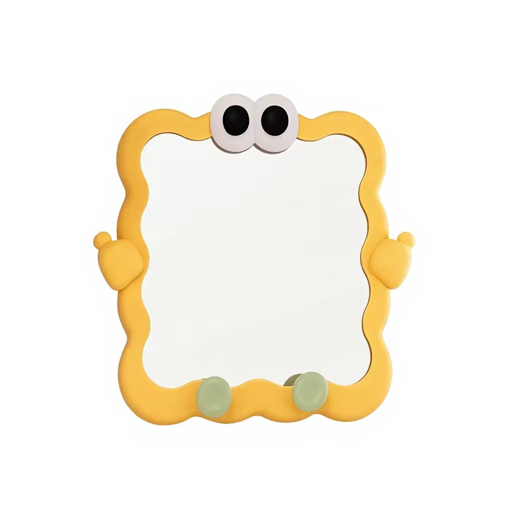 Cute Cartoon Wall Mounted Makeup Mirror with Phone Stand Multifunction Vanity Mirror