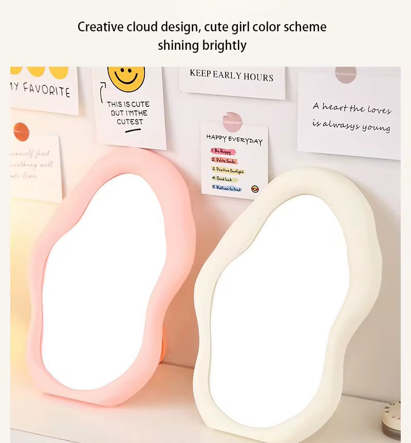 Irregular Wavy Vanity Mirror Aesthetic Desktop Makeup Mirror for Bedroom & Dressing Table