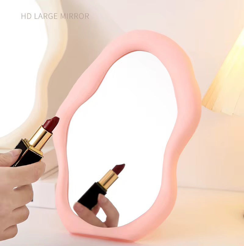 Irregular Wavy Vanity Mirror Aesthetic Desktop Makeup Mirror for Bedroom & Dressing Table
