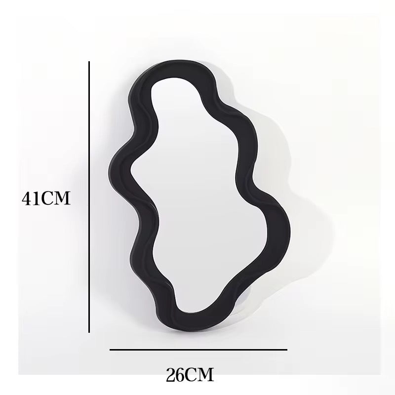 Abstract Wavy Decorative Wall Mirror Modern Irregular Vanity Mirror for Bedroom & Living Room