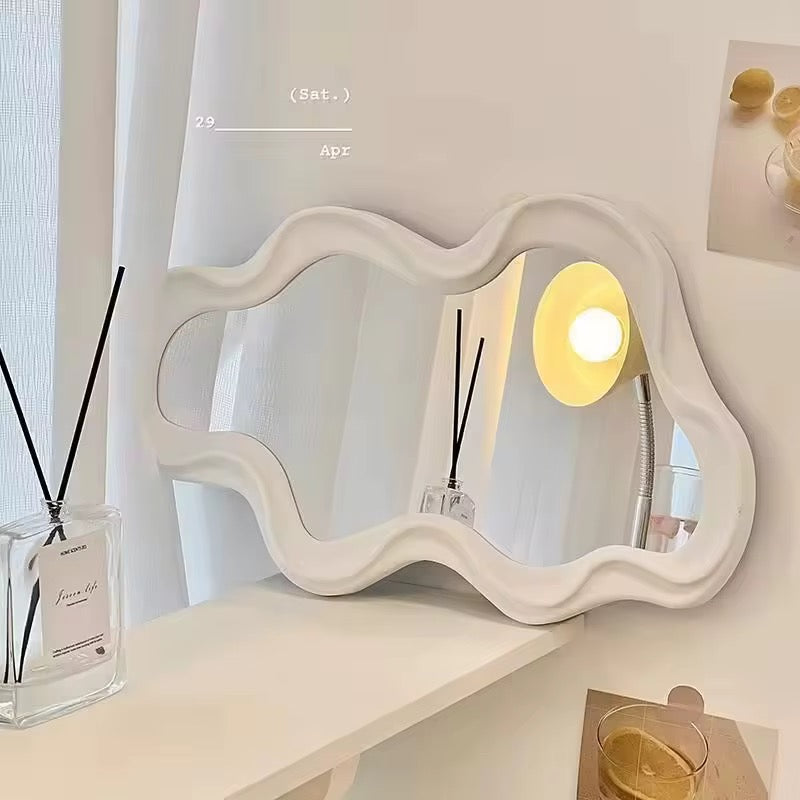 Abstract Wavy Decorative Wall Mirror Modern Irregular Vanity Mirror for Bedroom & Living Room