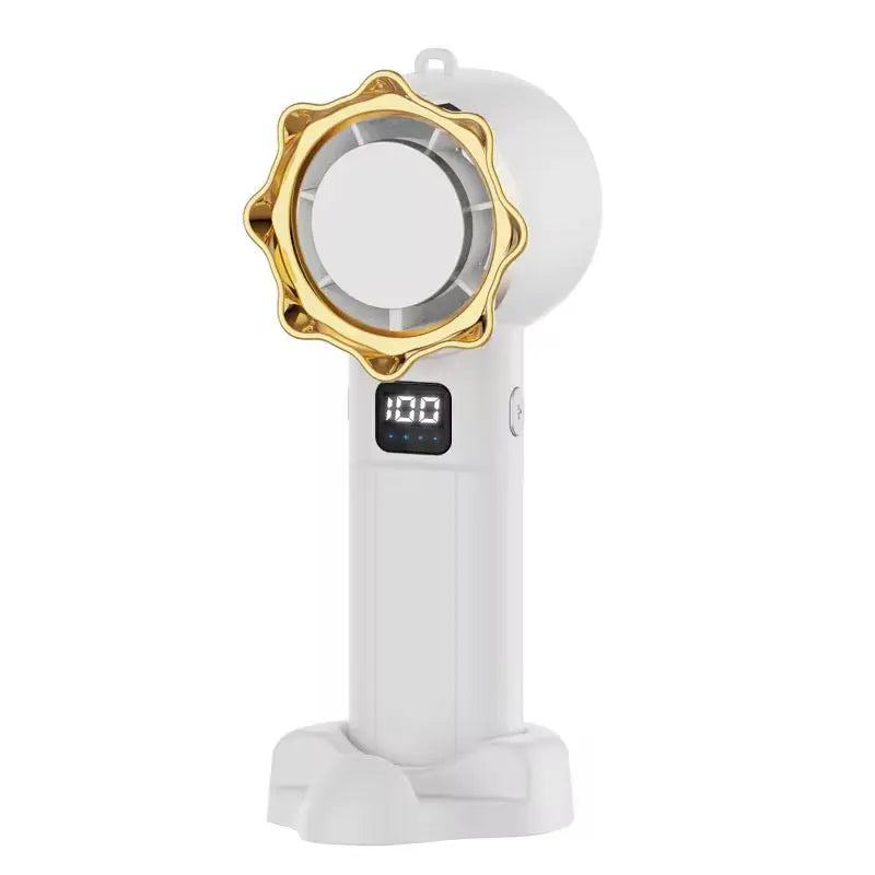 Rechargeable Handheld Turbo Fan with Digital Display & Stand