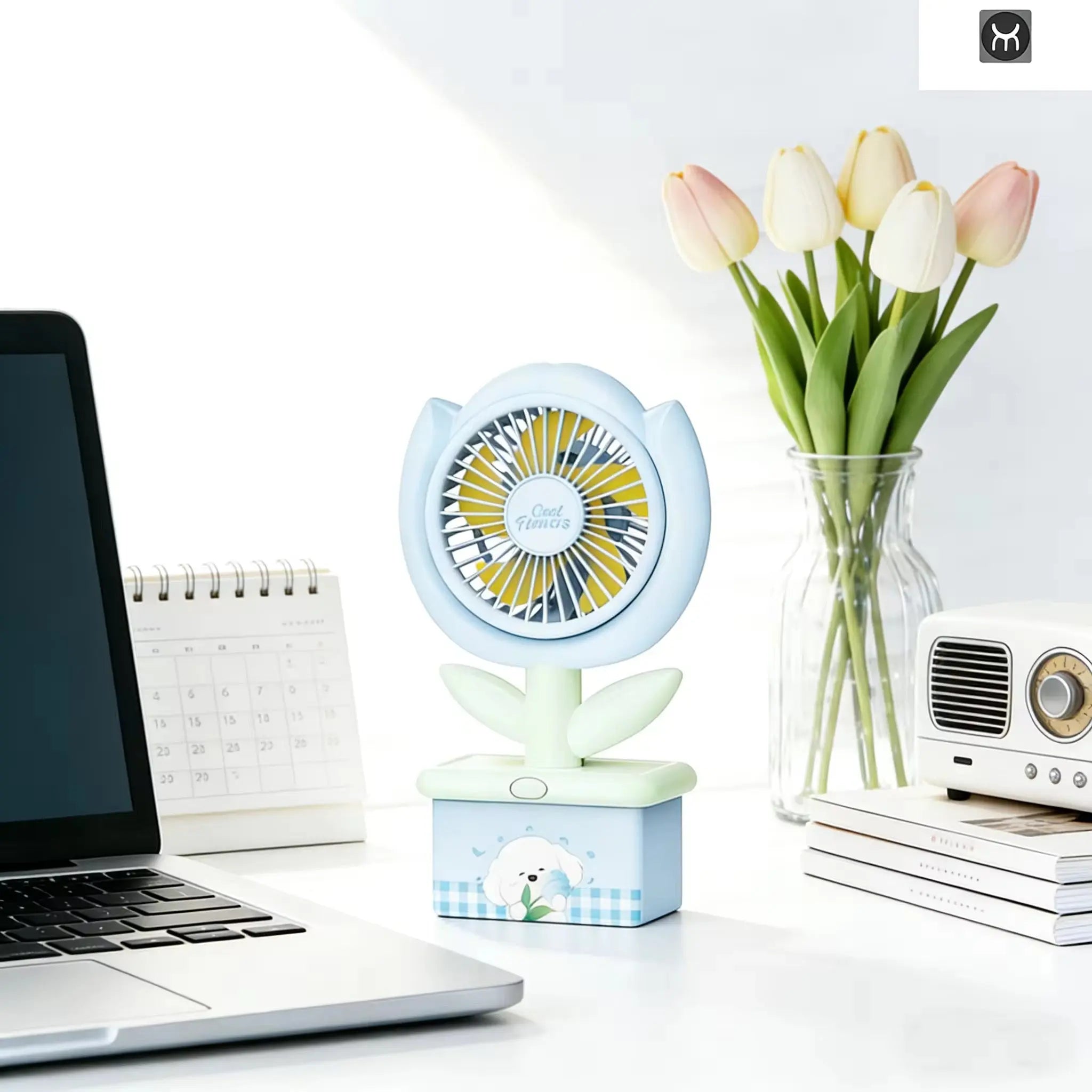 Cute Tulip Mini Portable Desk Fan