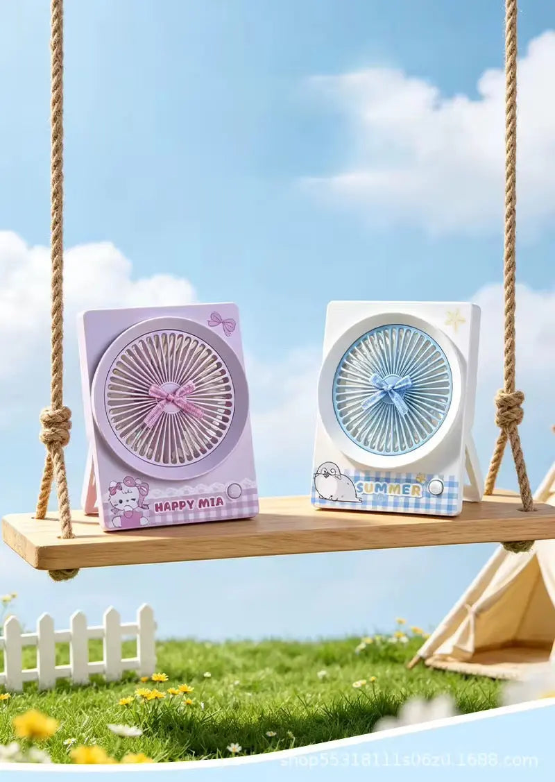 Cute Penguin Mini Portable Desk Fan 3 Speed Adjustable