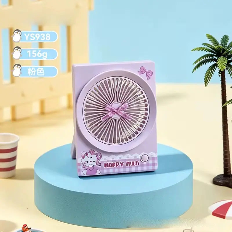 Cute Penguin Mini Portable Desk Fan 3 Speed Adjustable