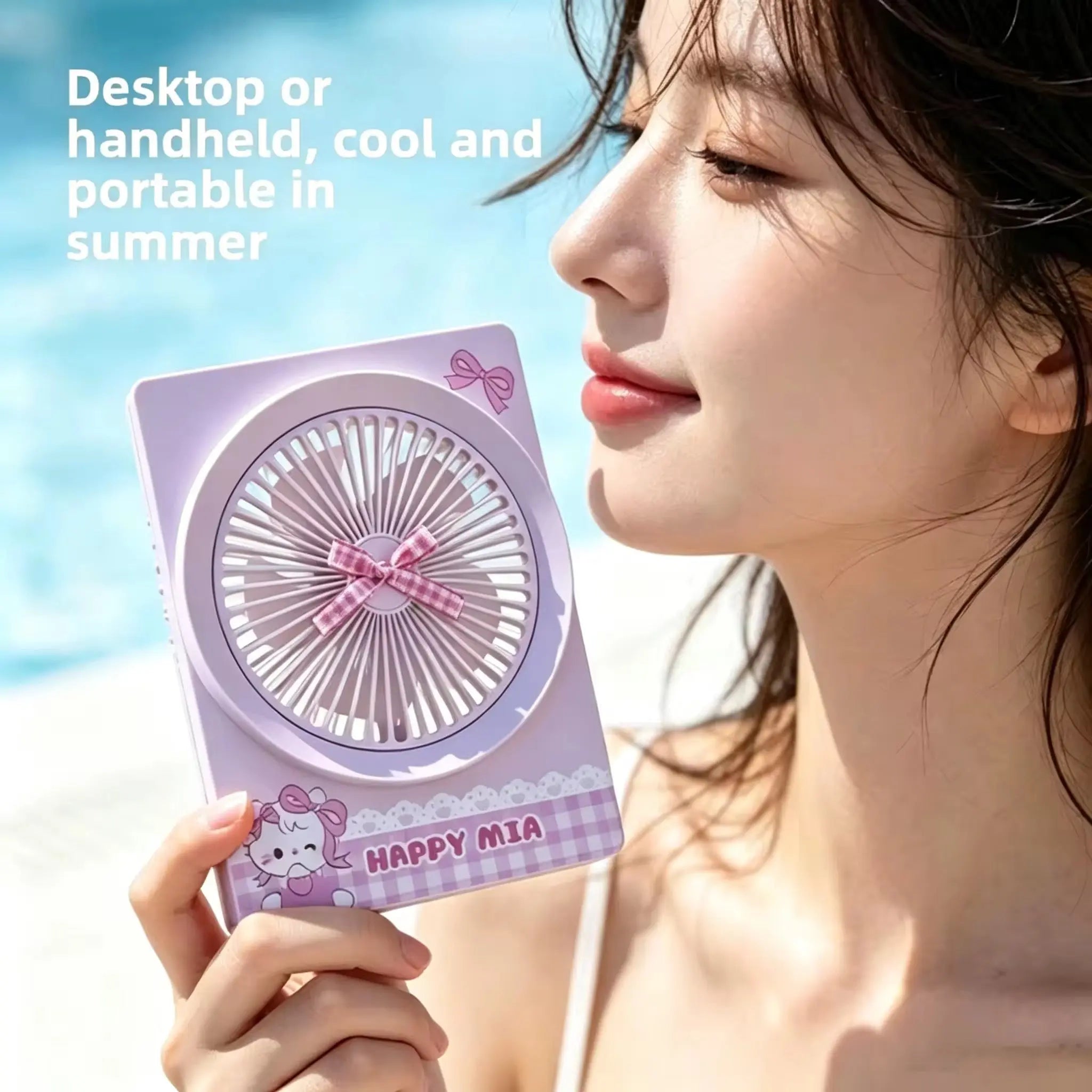 Cute Penguin Mini Portable Desk Fan 3 Speed Adjustable