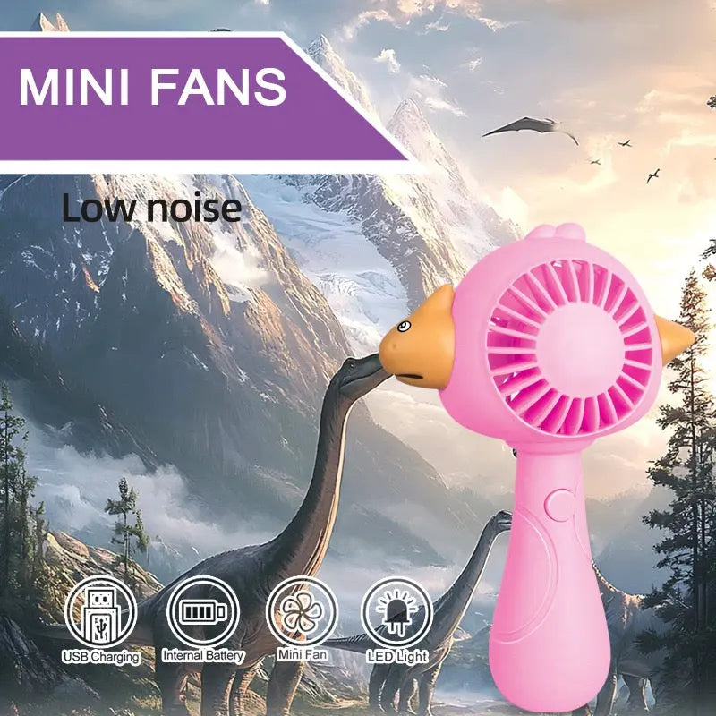 Cute Cartoon Dinosaur Handheld Mini Fan Portable Kids Fan