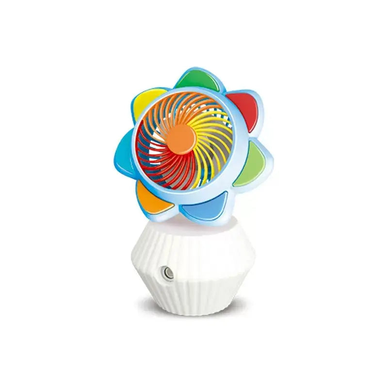 Colorful Flower Mini Portable Fan Humidifying Desktop Cooling Fan