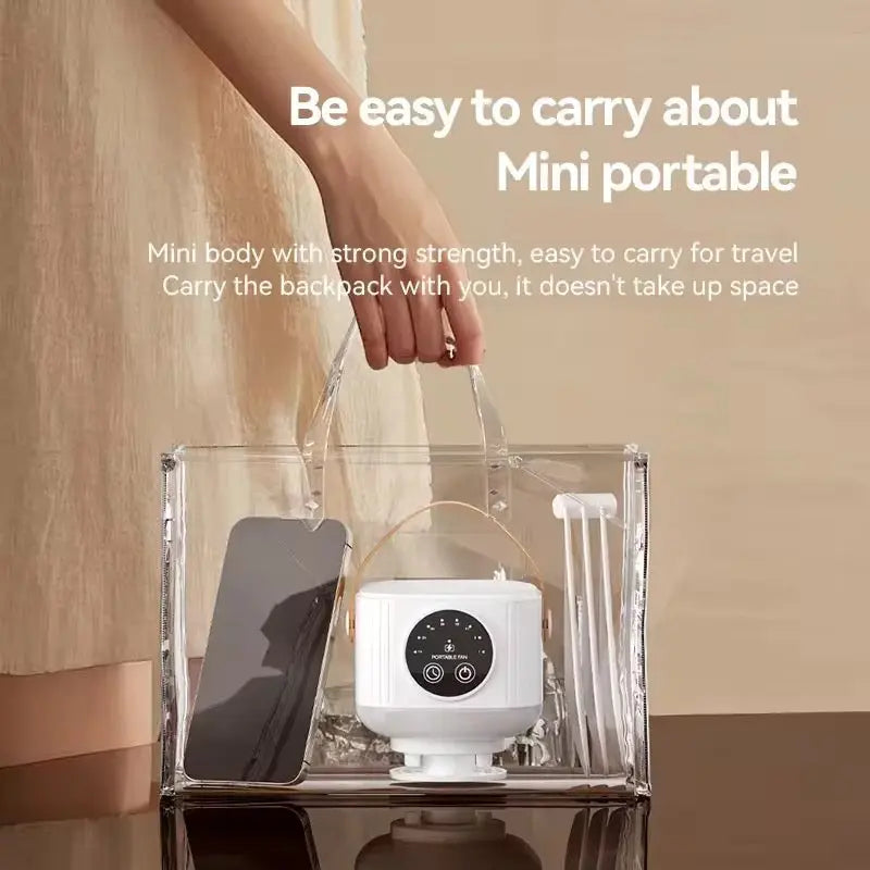 4-in-1 Rechargeable Portable Ceiling Fan with Light, Remote & Tripod Stand