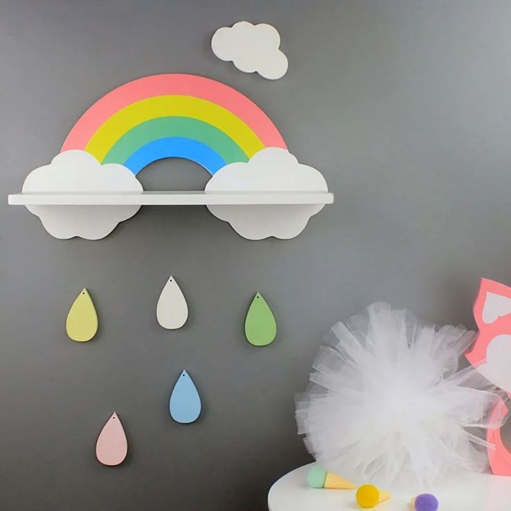 Rainbow Cloud Shelf Wall Mounted