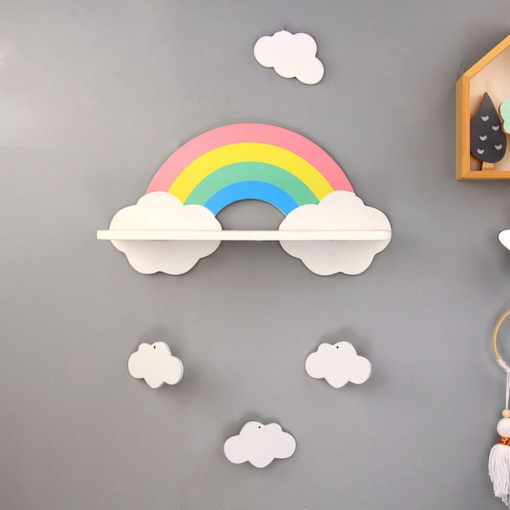 Rainbow Cloud Shelf Wall Mounted