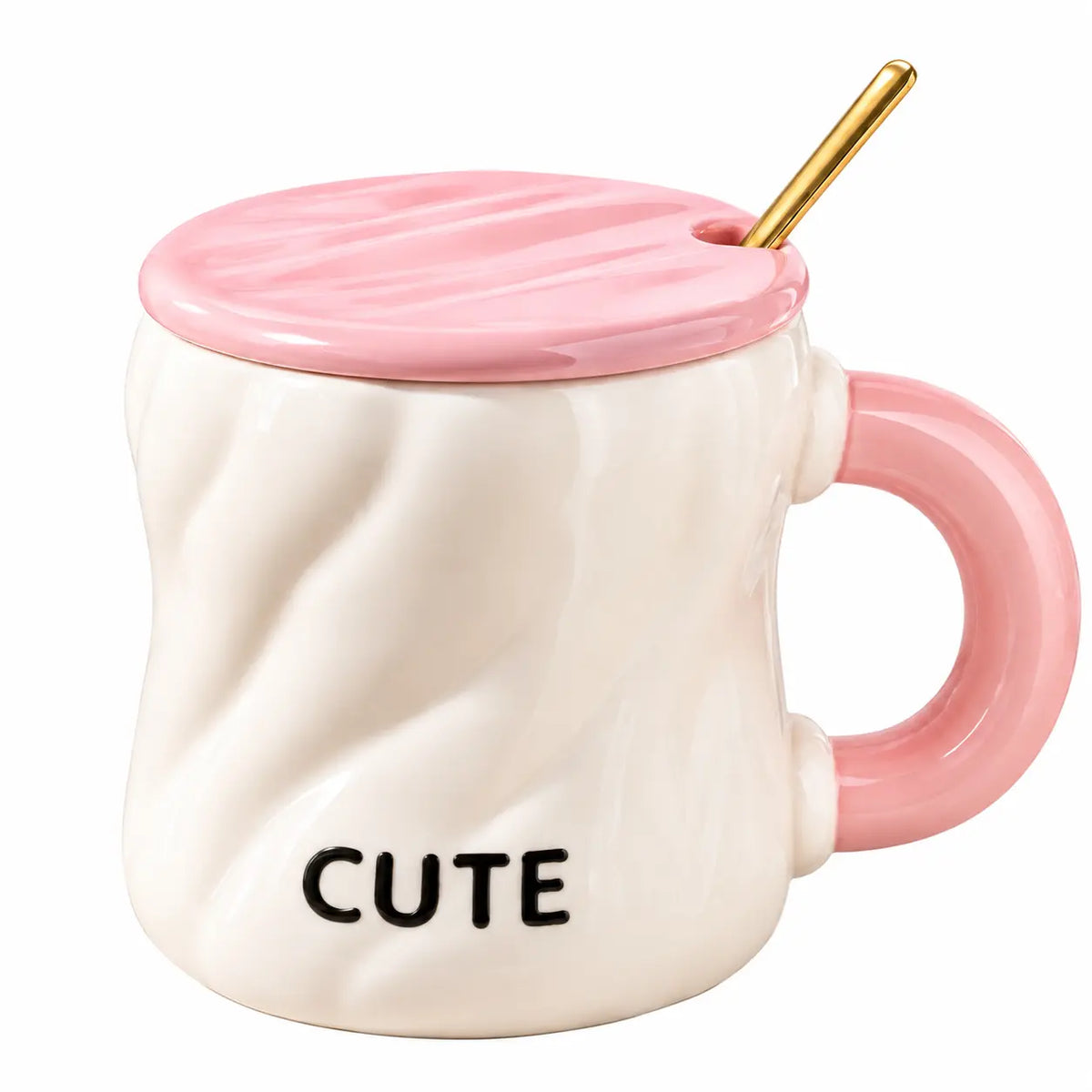 Positive Vibes Ceramic Mug with Lid & Spoon