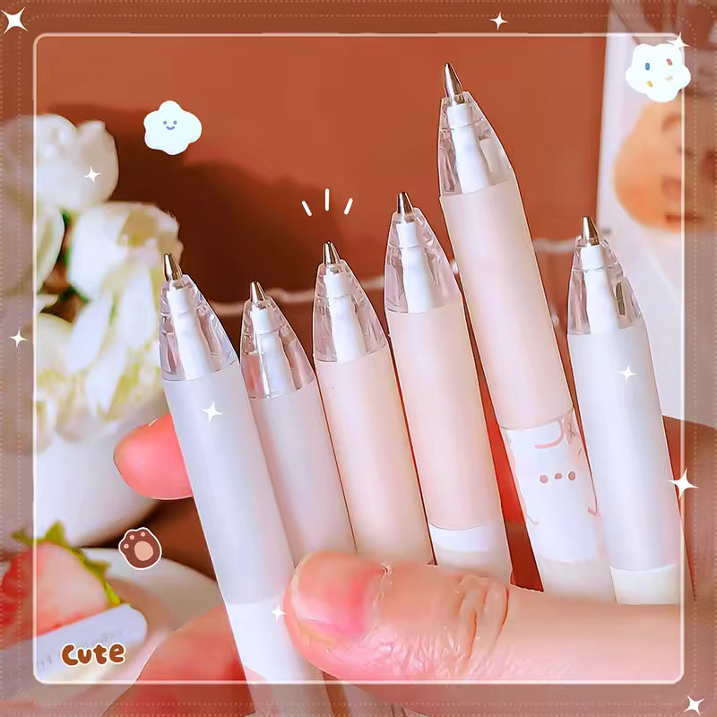 Sweet Cone Bear Automatic Pencil 0.5mm Mechanical Pencil with Cute Acrylic Bear Patch Student Stationery Gift