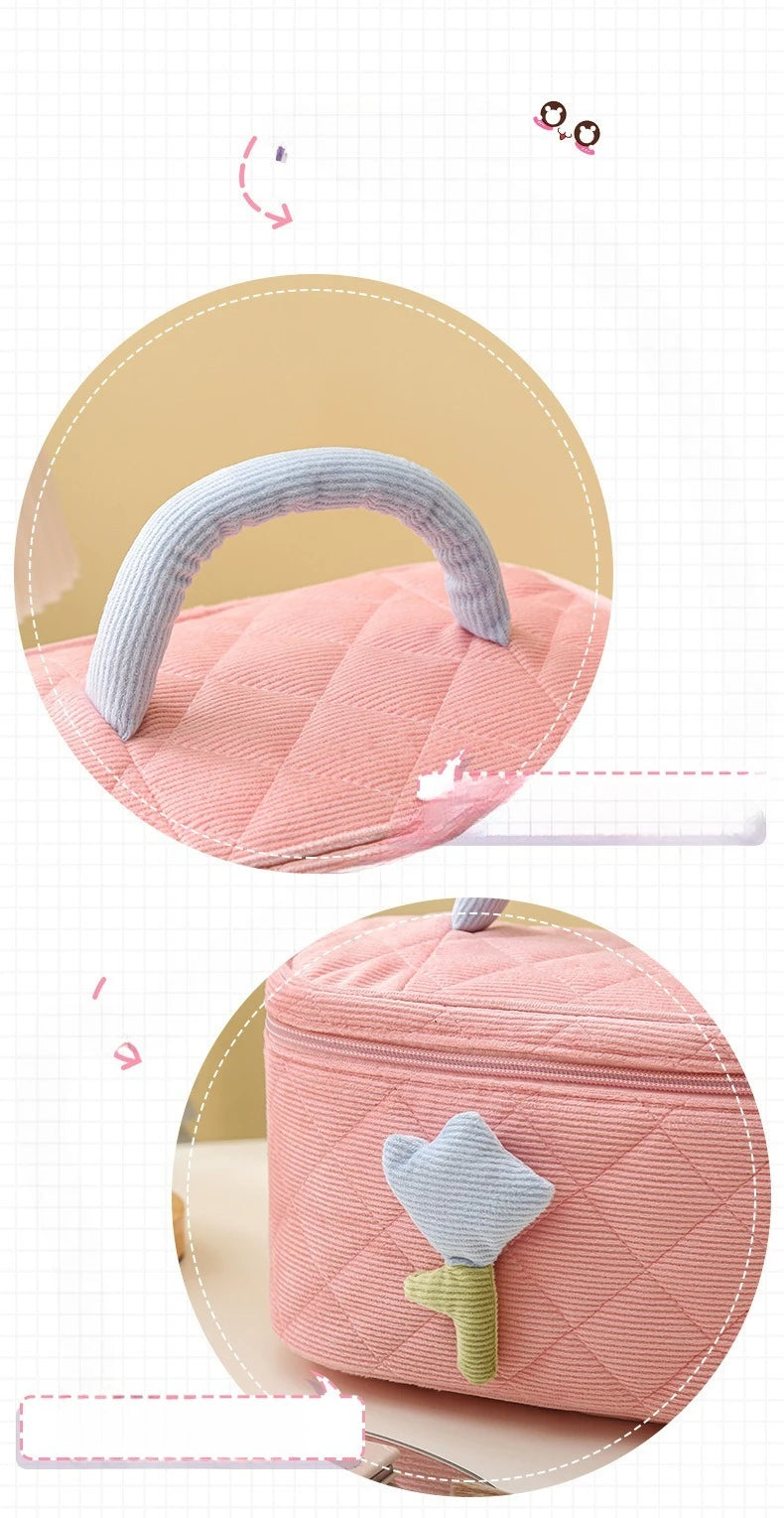Tulip Flower Cosmetic Bag Large Capacity Travel Makeup Pouch for Women