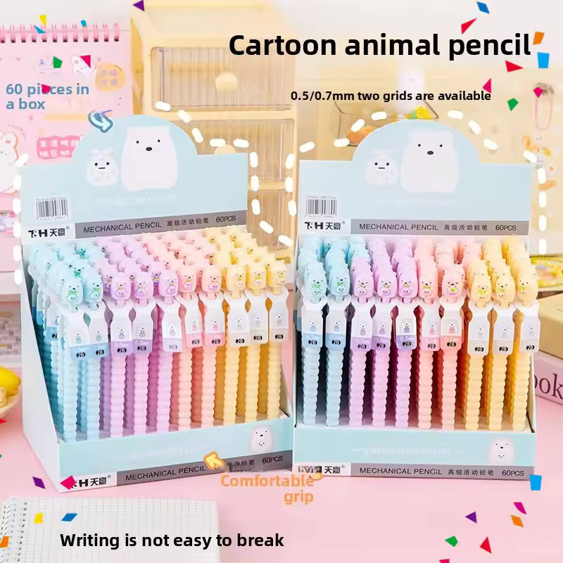 Cute Pastel Animal Grip Pencil Kawaii Stationery
