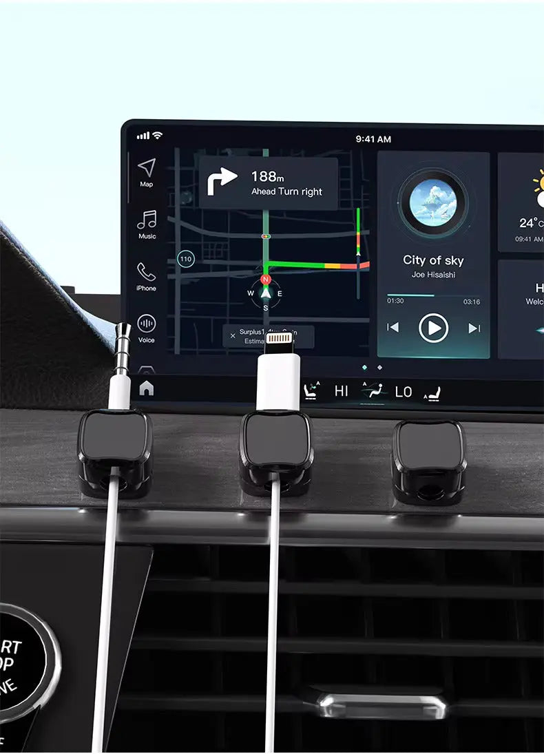 Pack of 5 Magnetic Cable Storage Bracket Self Adhesive Wire Organizer Clip for USB, Charger & Data Cables Sparkels  Sparkels