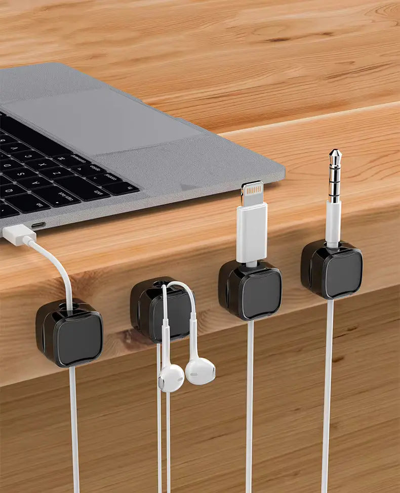 Pack of 5 Magnetic Cable Storage Bracket Self Adhesive Wire Organizer Clip for USB, Charger & Data Cables Sparkels  Sparkels