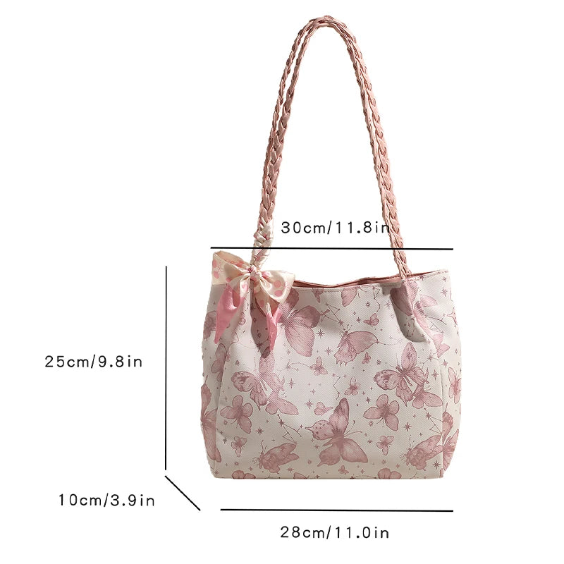 Butterfly Women's Shoulder Tote Bag Trendy Large Capacity Fashion Handbag