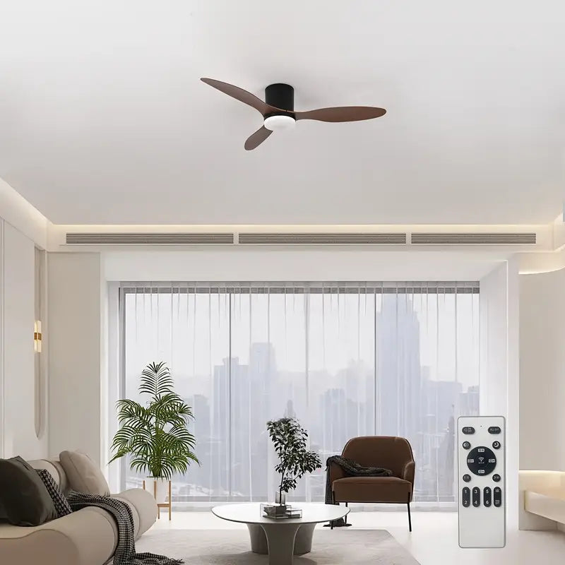 52 Inch Modern LED Ceiling Fan with Remote 3 Blades, 3 Light Colors & 6 Wind Speeds