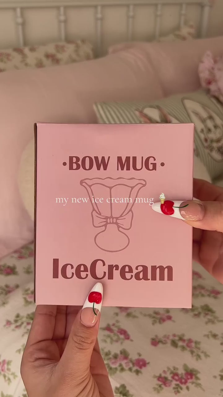 Bowknot Ceramic Cup Creative Dessert Goblet for Ice Cream