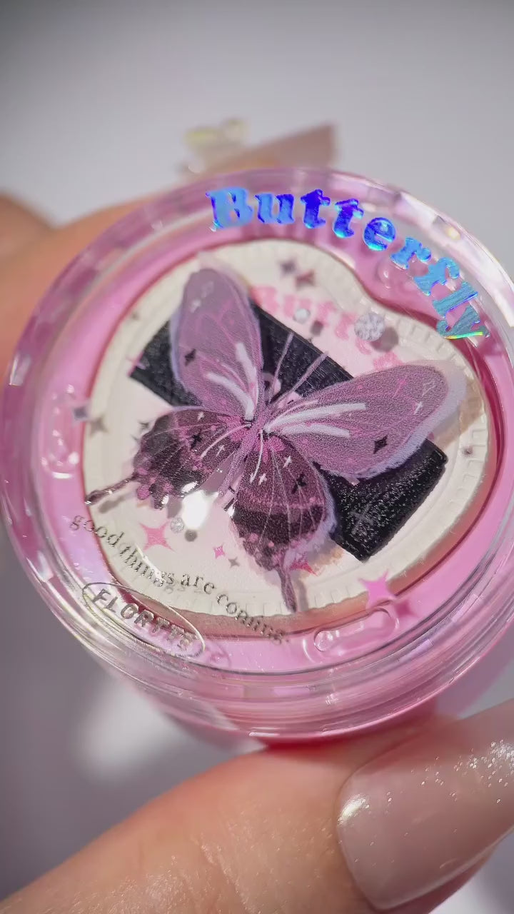 Butterfly Charm Air Sense Blush Cream Natural Brightening Matte Blusher Lightweight Cream to Powder Formula